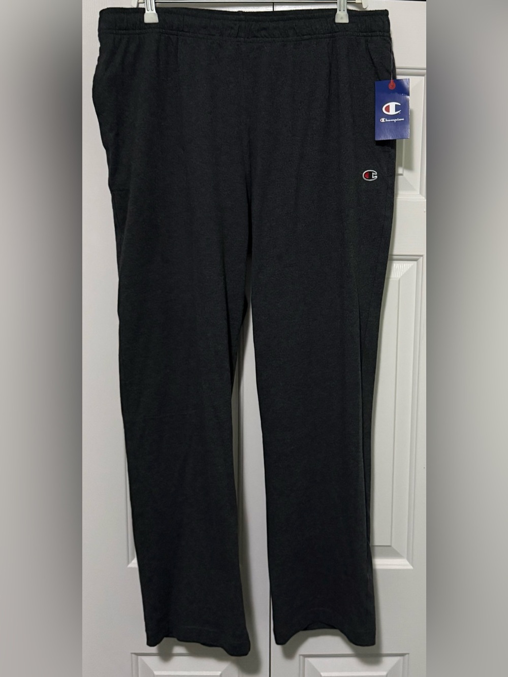 Champion Powerblend Open Bottom Men’s Sweatpants Granite Heather Gray Mens XL